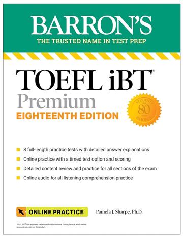 Barrons TOEFL IBT Internet-Based Test. 18/e (W/8 Online Practice Tests+Online Audio)