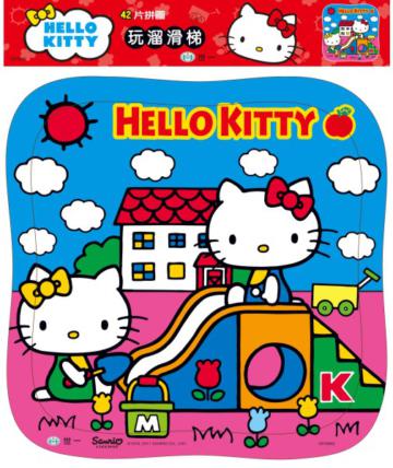 Hello Kitty玩溜滑梯(42拼圖)