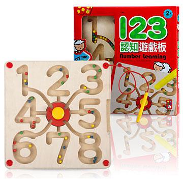 123認知遊戲板：木製