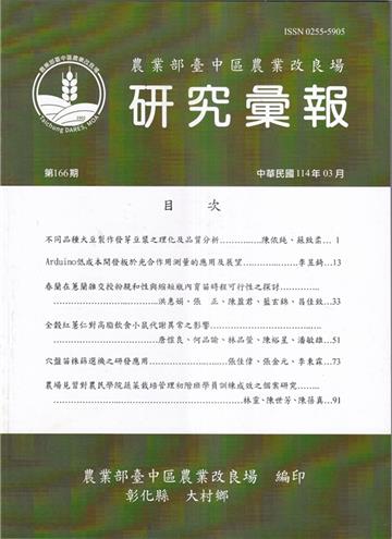 研究彙報166期(114/03)農業部會臺中區農業改良場