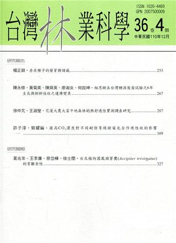 台灣林業科學36卷4期(110.12)