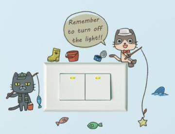 itaste小品味開關貼：釣魚貓朋友